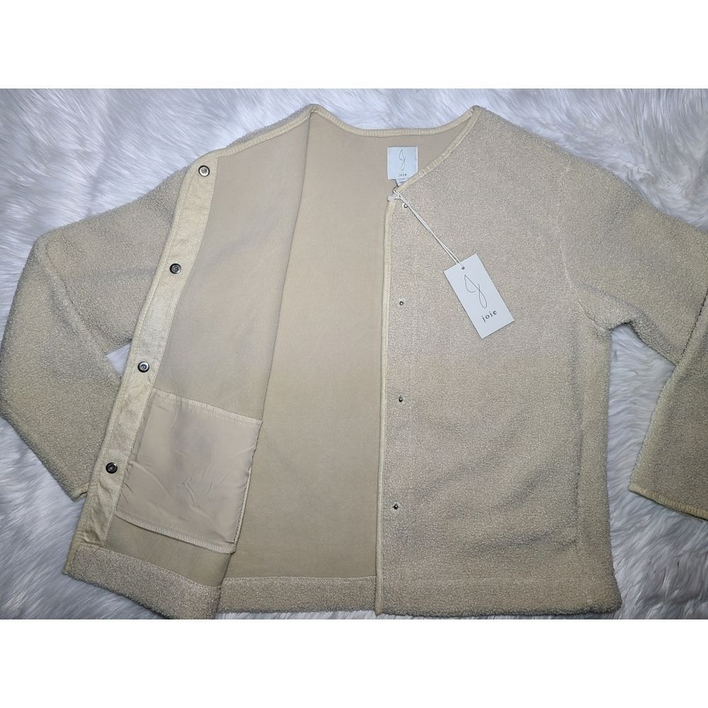 NWT|Joie Tan Sherpa Fleece Button Jacket, MEDIUM